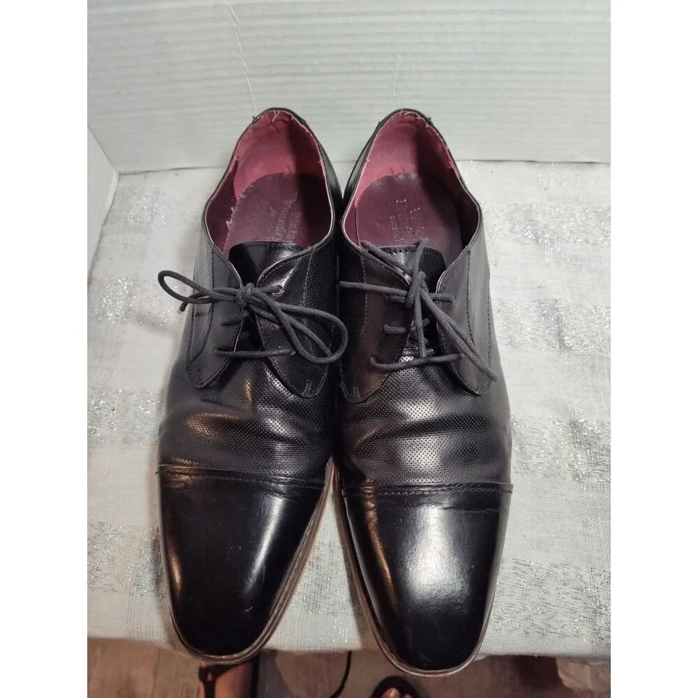 VINTAGE FOUNDRY CO. Men's Black‎ Leather Lace-Up Oxford Shoes SZ 10.5 VF1004-SE